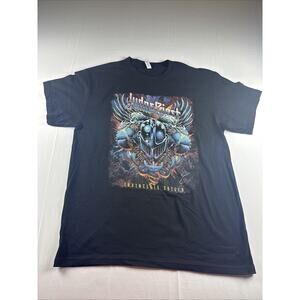 Judas Priest Invincible Shield Tour Shirt Alice Cooper Mens L Band Tee
